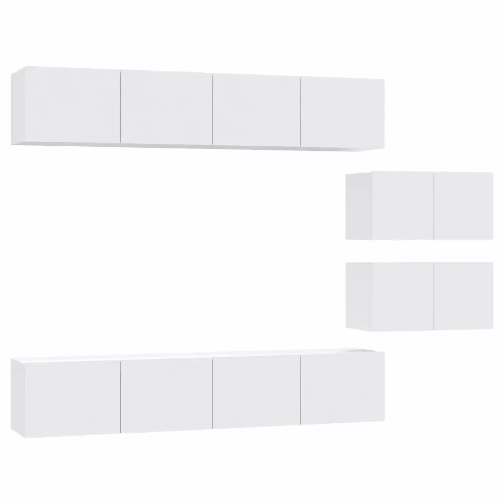 Set di Mobili Porta TV vidaXL 6 Pezzi Bianco in Legno e MDF per Soggiorno – 2