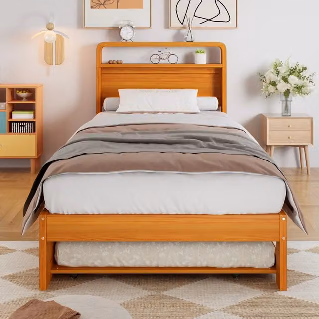 letto in legno naturale 95 x 205 cm