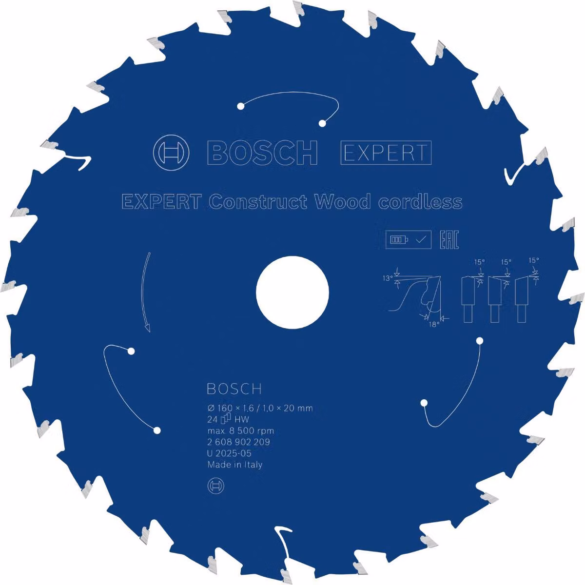 Lama circolare Bosch EXPERT Construct Wood, 160x1,6x20 mm, T24