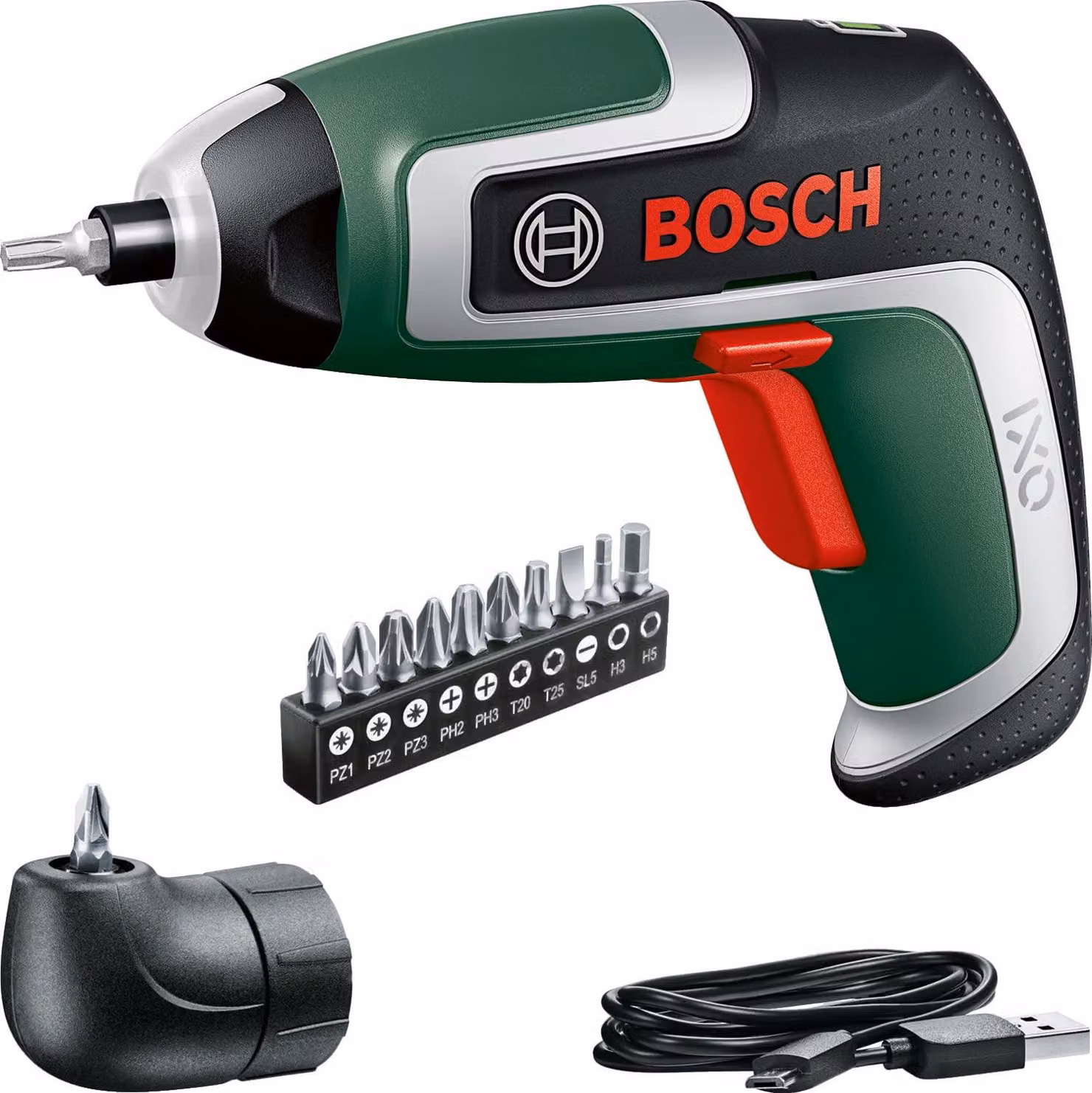 Avvitatore a batteria IXO Bosch (7a generazione; 3,6V; 2,0Ah; 5,5Nm; con cavo micro USB; attacco angolare incluso; avvita fino a 190 viti; in confezione) - Edizione Amazon