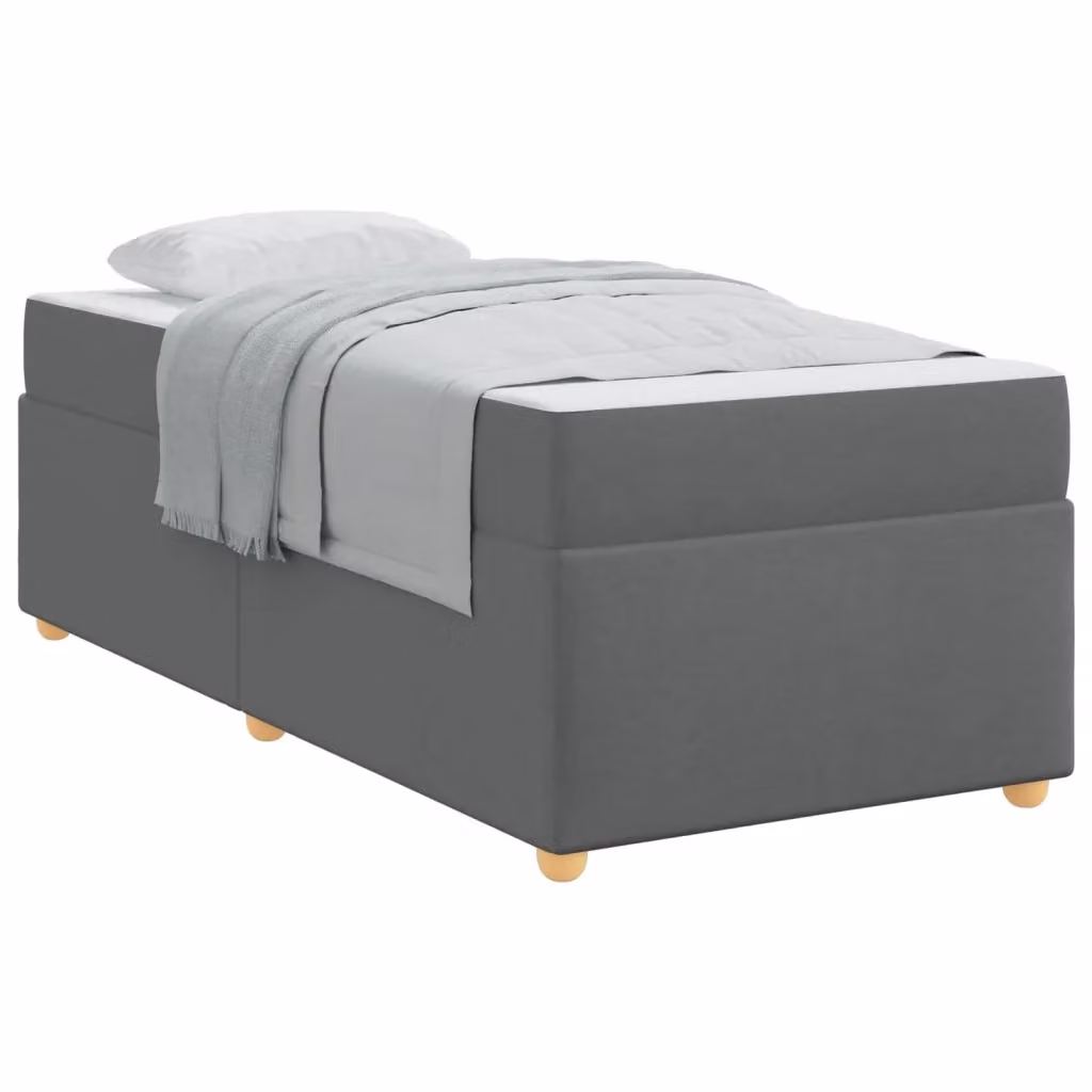 Struttura letto moderna vidaXL in tessuto e legno MDF, Grigio e Nero, 100 x 200 cm – 2