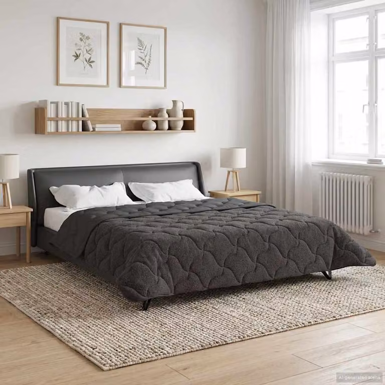 Piumino estivo reversibile in microfibra traspirante vidaXL, colore grigio antracite, L 260 x P 240 cm