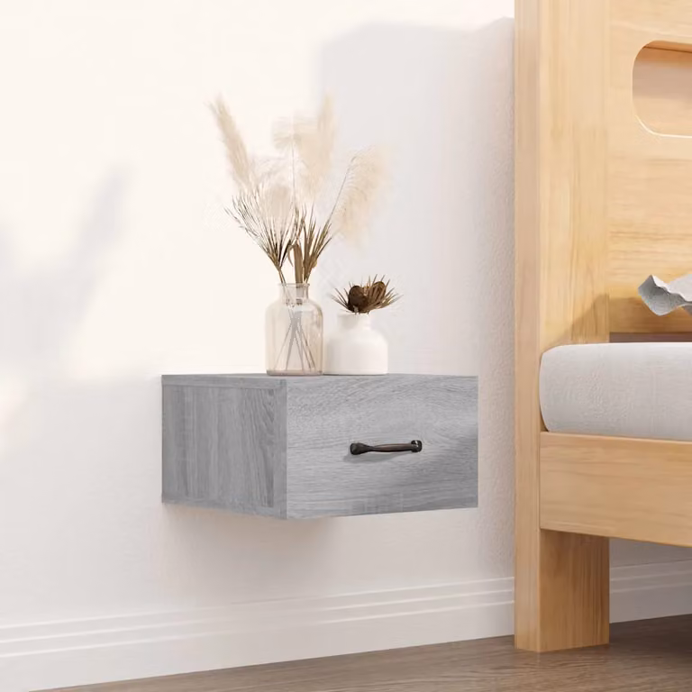 Comodino a muro vidaXL Grigio Sonoma moderno L/P/H: 35 x 35 x 20 cm