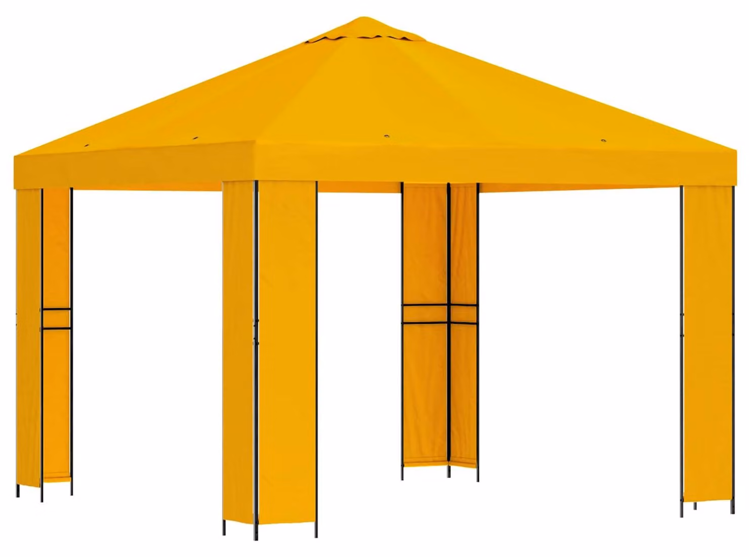 Gazebo 3 x 3 m Giallo Poliestere e Acciaio 190 gsm