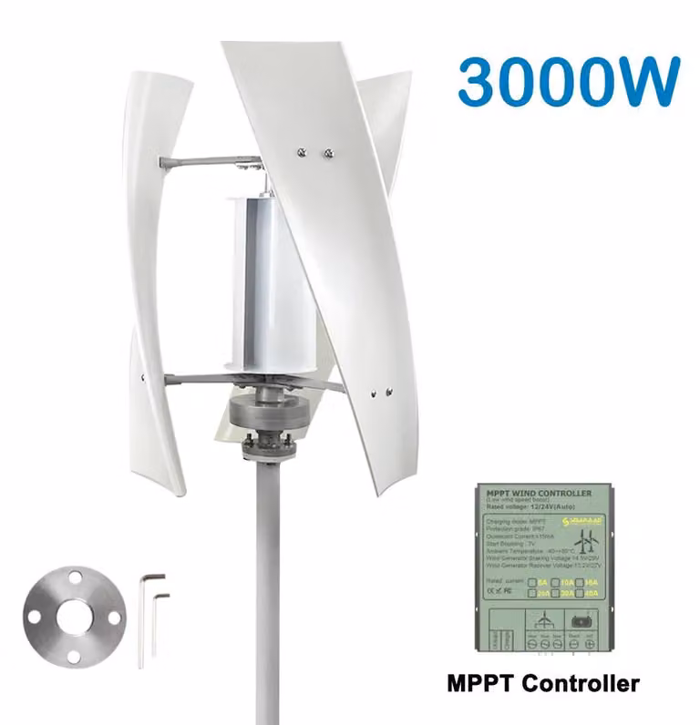 Turbina eolica verticale - Generatore eolico - Dinamo - Generatore di energia eolica - 12V con controller MPPT