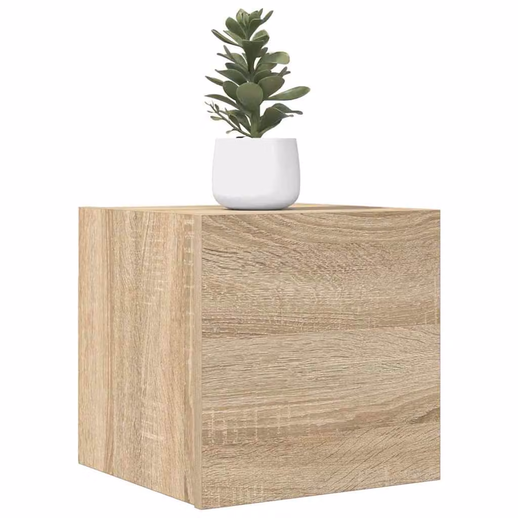 Set di 2 mobili porta TV da parete vidaXL in legno Rovere Sonoma, marrone, L/P/H: 30,5 x 30 x 30 cm