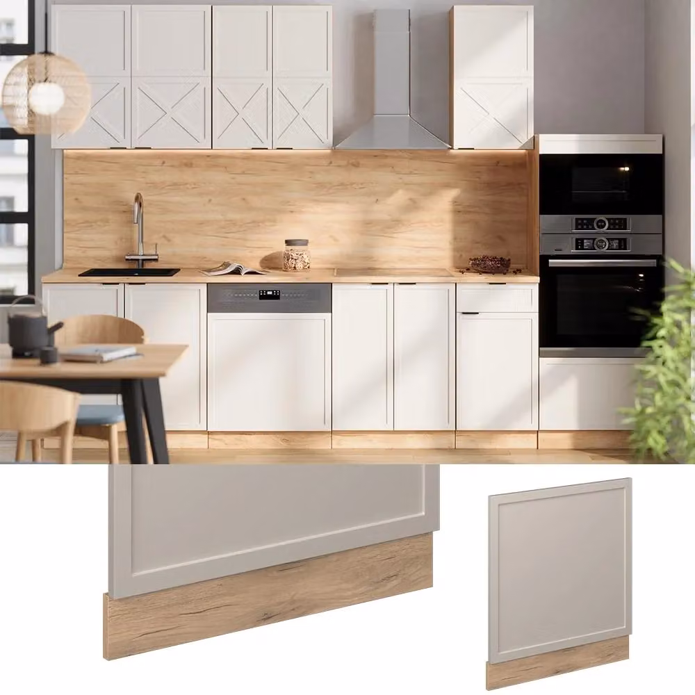 Pannello frontale Vicco Fame-Line Grigio Beige e Rovere dorato con PL Antracite, Larghezza: 60 cm – 2