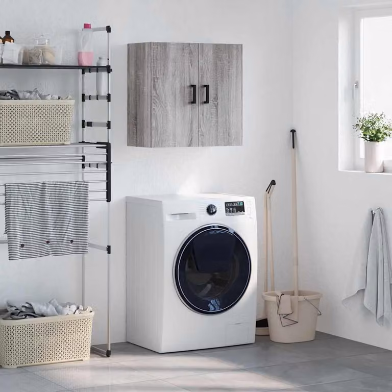 Pensile Mobile Moderno vidaXL Grigio in Legno MDF L: 60 cm, P: 31 cm, H: 60 cm