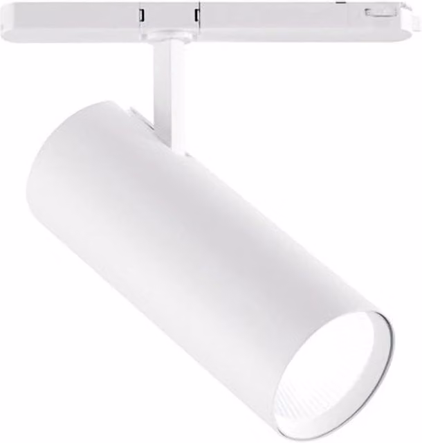 Proiettore a binario trifase Gealuce GFA LED CREE da 40W, 3320lm, 3000K, orientabile in alluminio bianco opaco
