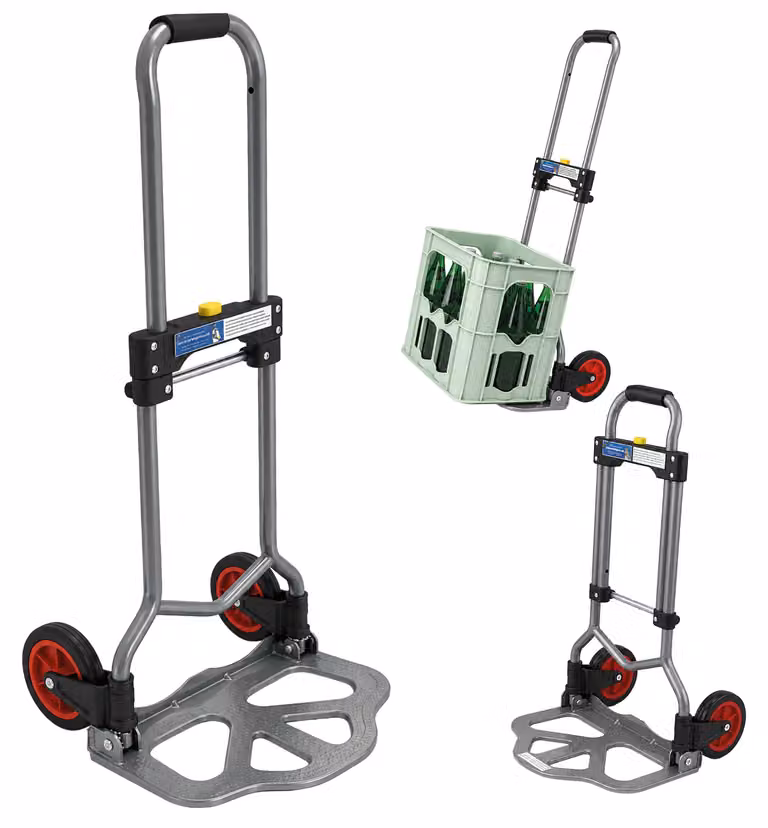 Carrello a mano pieghevole regolabile in altezza, portata 60 kg, ausilio per traslochi, carrello a mano, carrello pieghevole