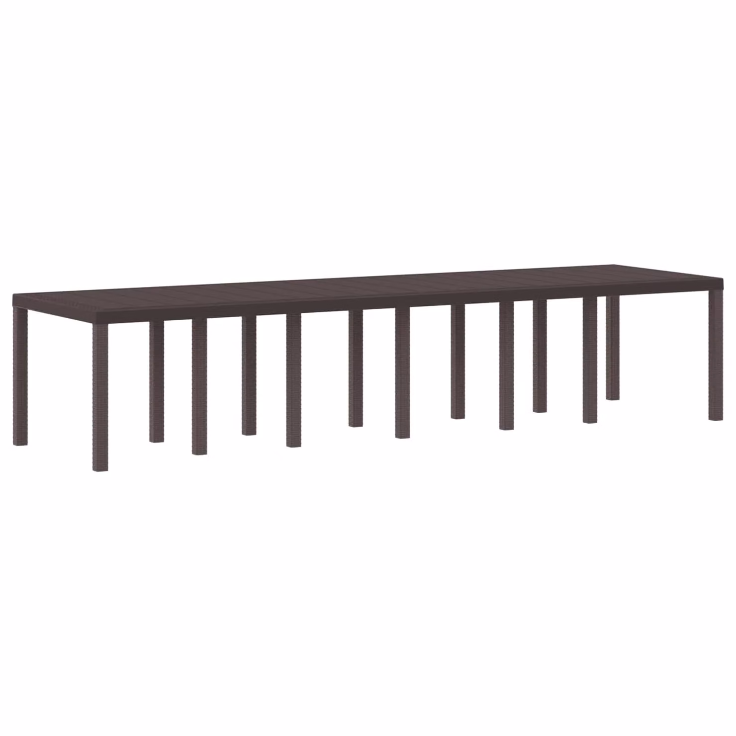 Tavolo da giardino rettangolare vidaXL in polyrattan marrone L: 350 cm, P: 100 cm, H: 74 cm – 1