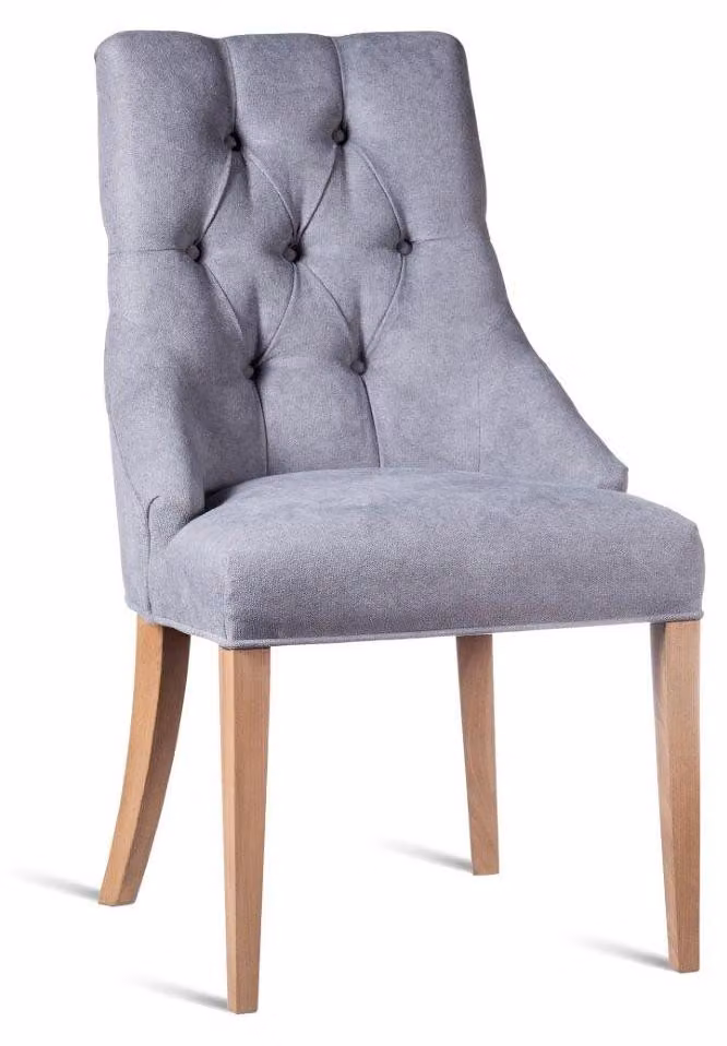 Chesterfield Lehnstuhl Design Stuhl Stoff Stühle Polster Luxus Sessel Esszimmer