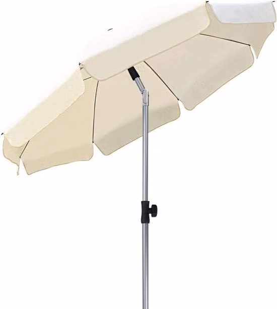 Parasole Luxe Happyment Rotante Senza Piede Beige con Protezione UPF 50+ per Terrazza e Giardino Diametro: 200 cm