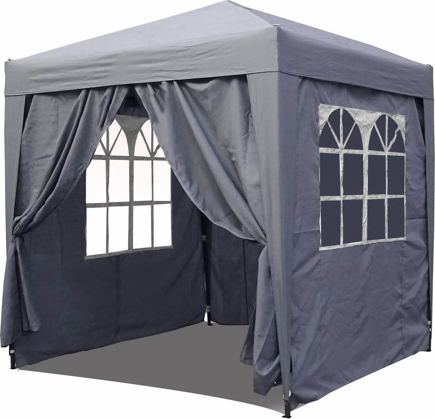 Padiglione pop-up 2 x 2 m Grigio fumo con 4 pannelli laterali Easy Velcro