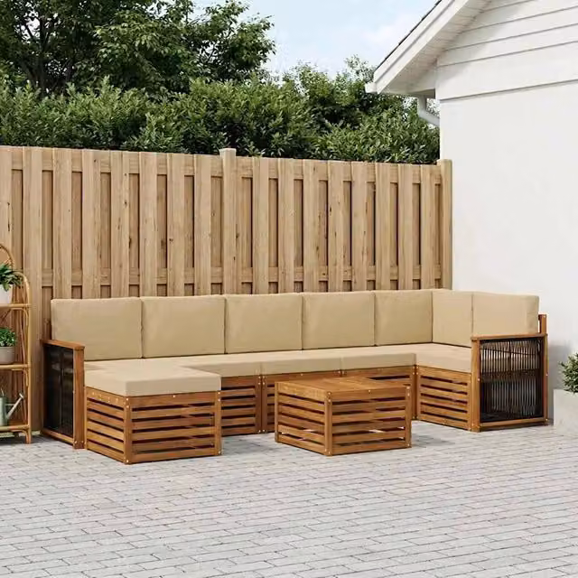 Set di divani da esterno 7 pz Naturale 3384654