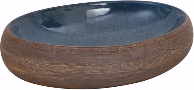 Lavabo da Appoggio Marrone e Blu Ovale 59x40x15 cm Ceramica CFW4347764