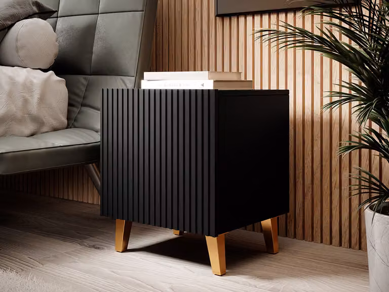 Set di 2x comodini CRATO - nero / dorato