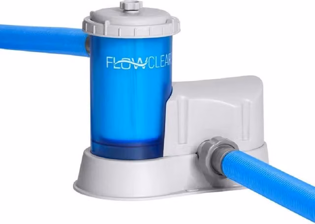 Pompa filtro a cartuccia trasparente e blu Trade Shop per piscina fuori terra con portata di 5.678 lt/h