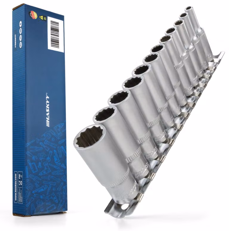 Set di chiavi a bussola lunghe per bulloni, da 5/32" a 9/16", 12 pezzi