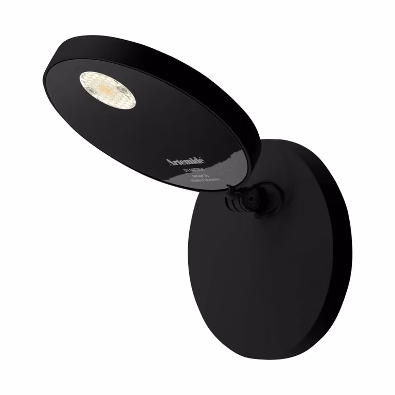 Artemide Applique da parete a LED Demetra Spotlight, Nero, Soggiorno / Sala da pranzo, Alluminio, Design, Applique a LED