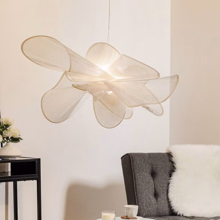 Slamp Lampada a sospensione La Belle Étoile, dimmerabile, Bianco / Opale, Soggiorno / Sala da pranzo, Plastica, Design, Lampada a sospensione