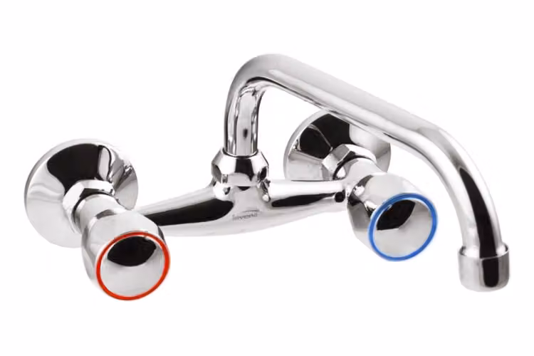 Miscelatore a parete per lavabo e lavello, con bocchetta a forma di "U" - Modello H/Bc-15-Fos