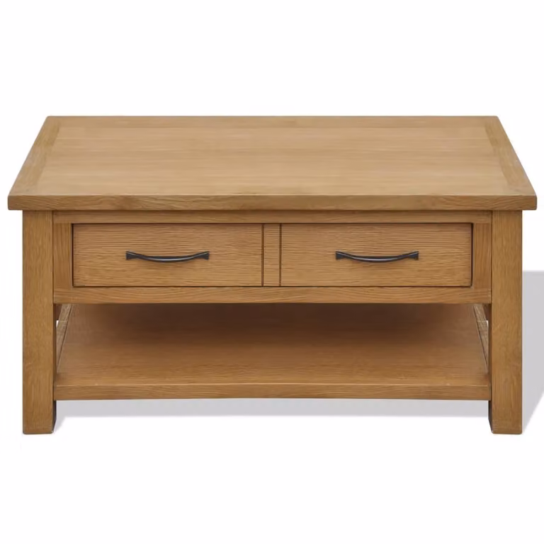 Tavolino da Salotto 88x53x45 cm in Legno Massello di Rovere