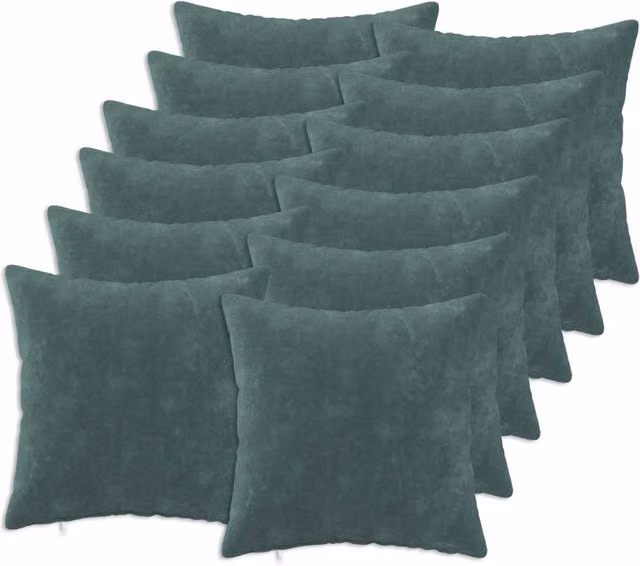 Cuscino con cuscino HEERLEN 12 pz Blu mare Fleece in microfibra 927111