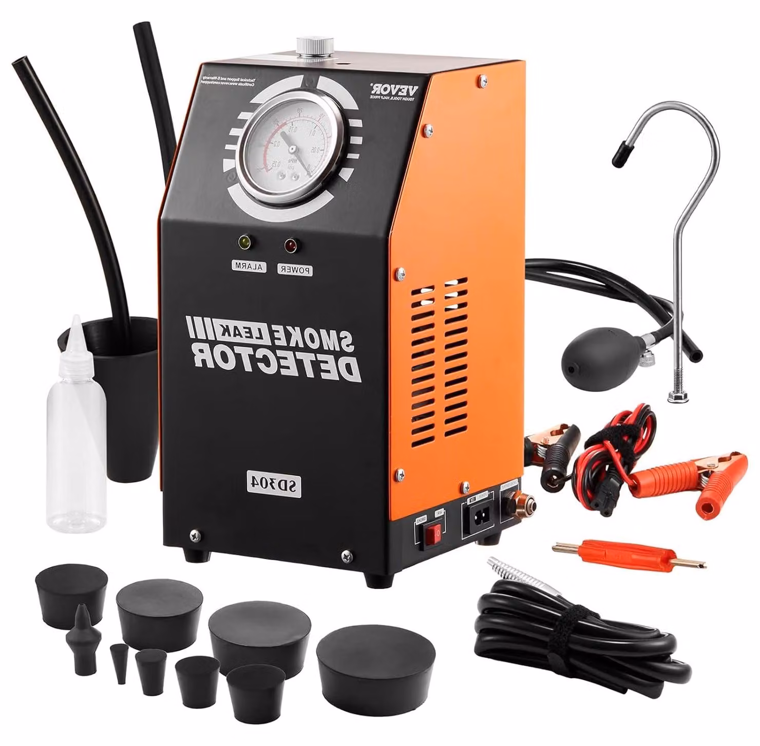 Rilevatore di perdite per auto - Rilevatore di perdite di refrigerante - Localizzatore di perdite - Generatore di fumo - Tester di vuoto - Pompa d'aria integrata, 8 L/min