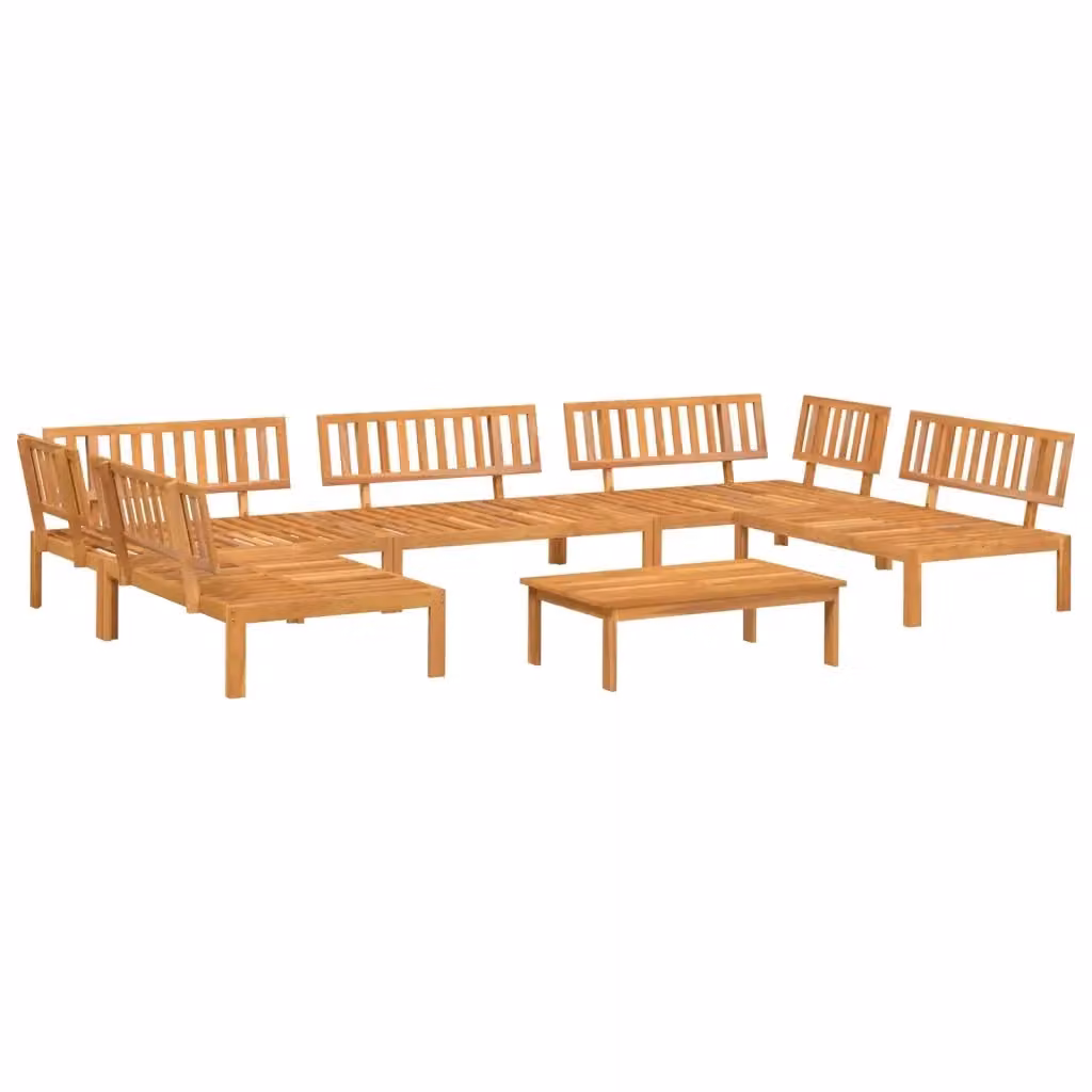 Set Divano da Giardino a L con Tavolino vidaXL in Legno di Acacia Marrone, 6 Pezzi con Cuscini inclusi – 2