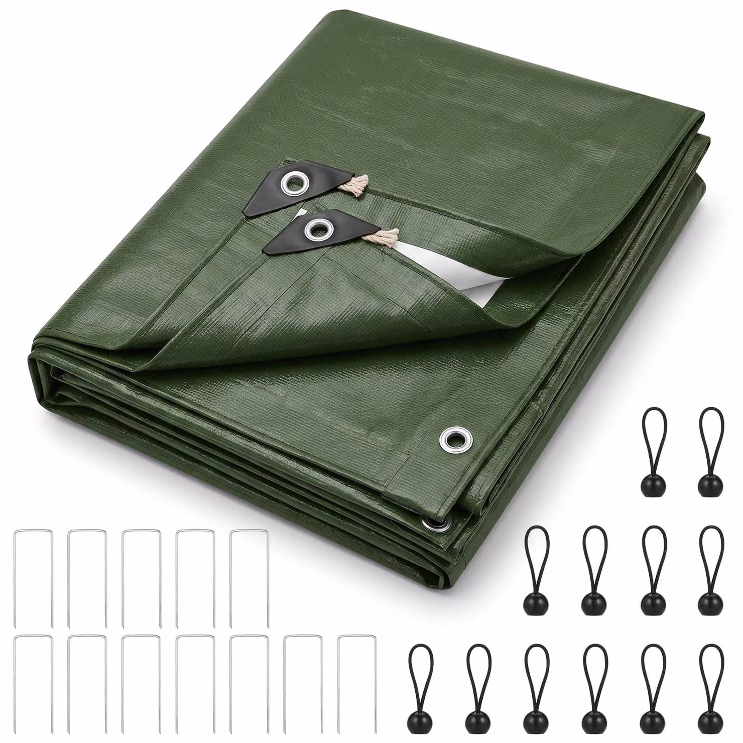 Telo coprioggetto, dimensioni 3 x 4 metri, peso 130 g/m², impermeabile, resistente agli strappi, colore verde