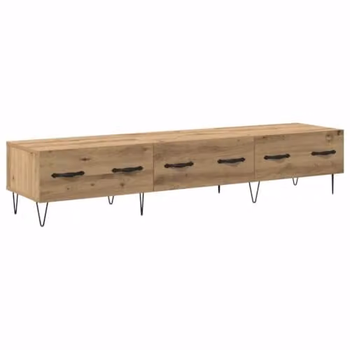 Mobile TV Minimalista moderno con cassetti 150 x 36 x 30 cm in legno di ingegneria rovere artigianale 02_0052773