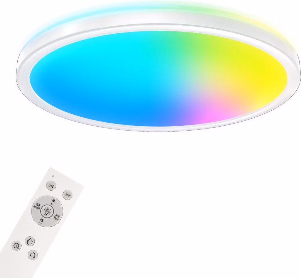 Lampada da soffitto a LED Smart RGB Bluetooth WiFi Timer Alexa bianca 22W Ø42cm Briloner