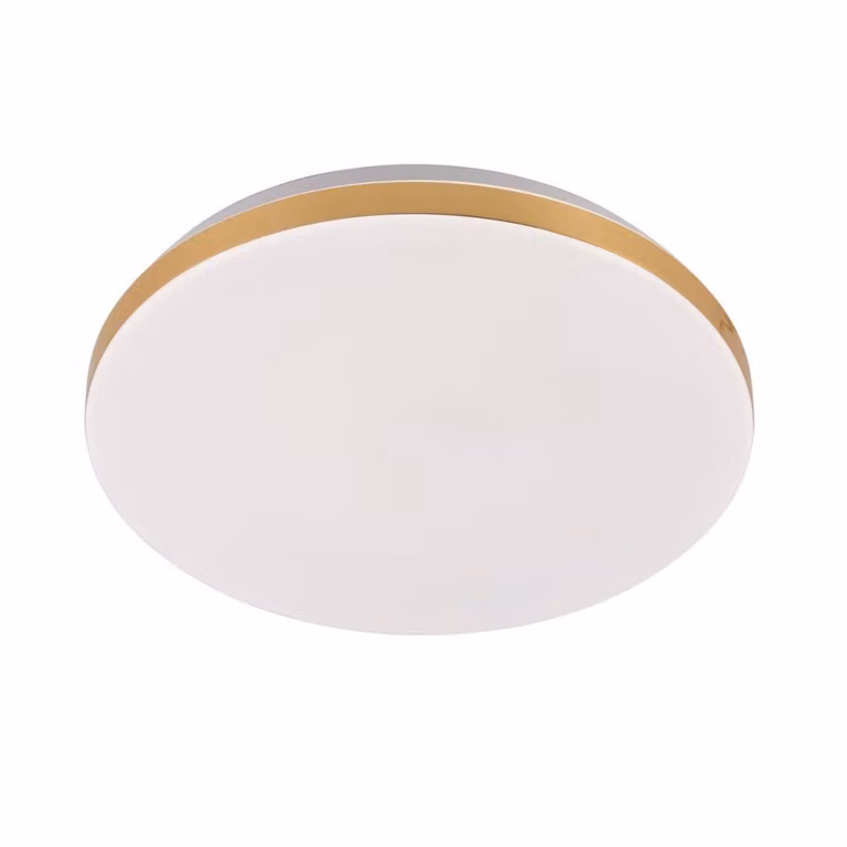 Plafone LED rotondo bianco-oro 24W, luce bianca neutra 2040 lm, metallo, dimensioni: 6,5 x 38 x 38 cm, IP20, Light Prestige