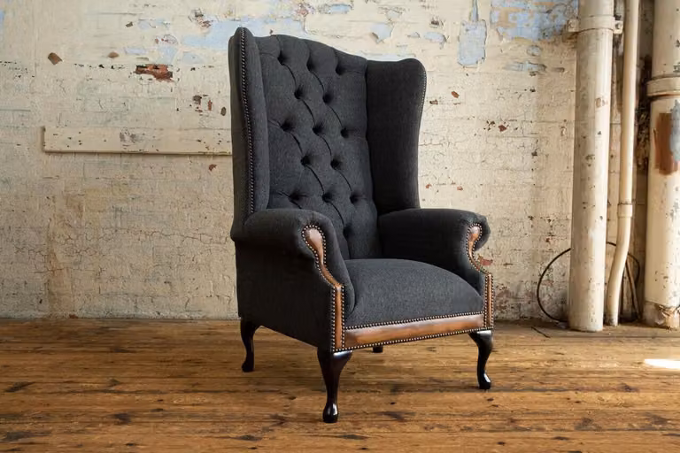 Design Sofa Sessel Couch Polster Luxus 1 Sitzer Chesterfield Samt Leder