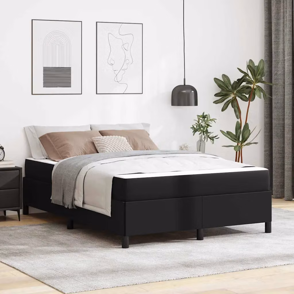 Struttura del letto con materasso vidaXL in tessuto nero L/P/H: 160 x 200 x 203 cm – 1