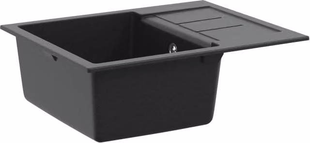 Lavello vidaXL Nero in Quarzo e Resina L: 62 cm, P: 50 cm – 2