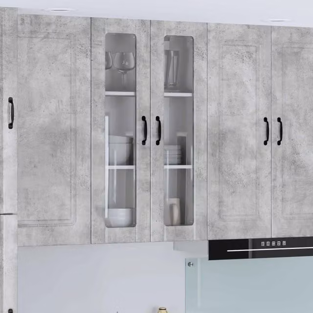 Pensile da cucina moderno vidaXL in legno grigio con ante a battente L 60 cm x P 31 cm x H 100 cm