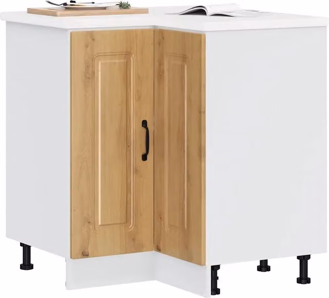 Armoire d'angle de cuisine Kalmar chêne artisanal