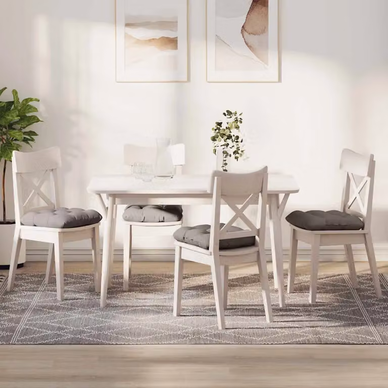 Set di 4 cuscini per seduta vidaXL in tessuto beige e grigio, L/P/H: 40 x 40 x 12 cm