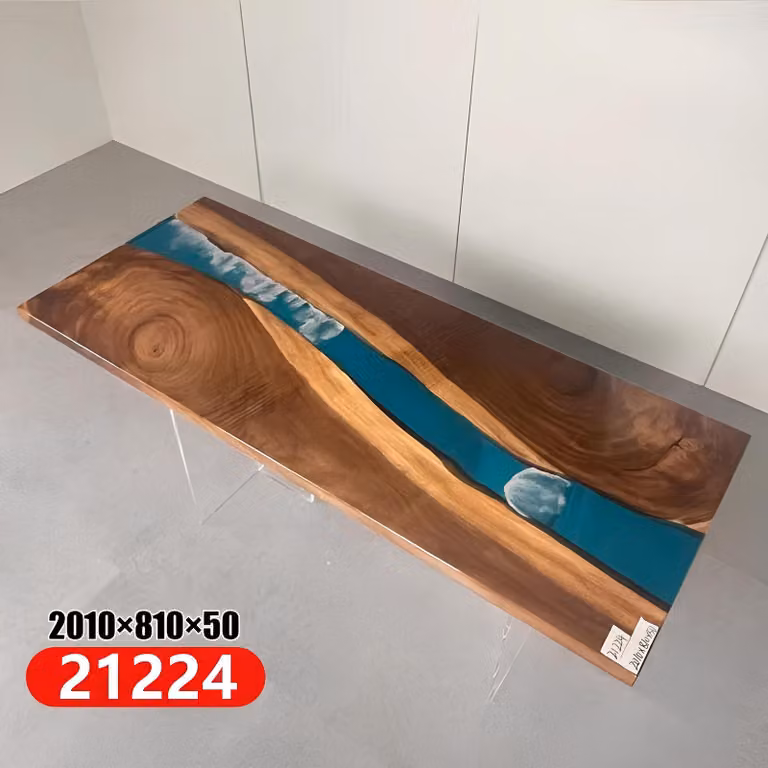Epoxidharz Esstisch River Table Massiv 201x81 Flusstisch Echtes Holz Tische