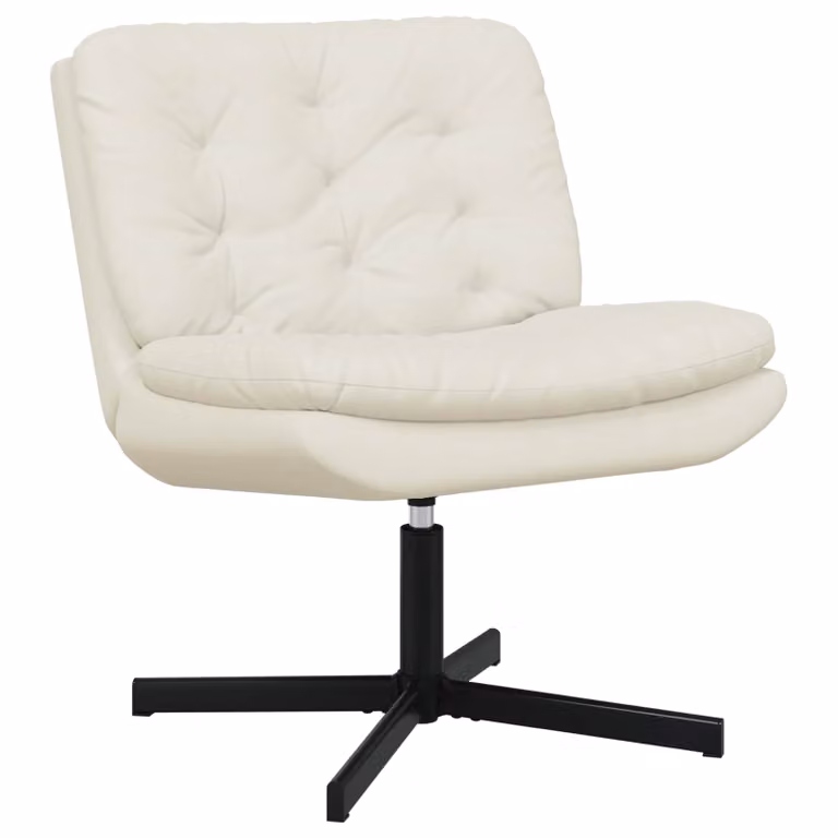 Poltrona Relax vidaXL in Velluto Beige con Base Girevole 360°, L: 63 cm, P: 75 cm, H: 76 cm