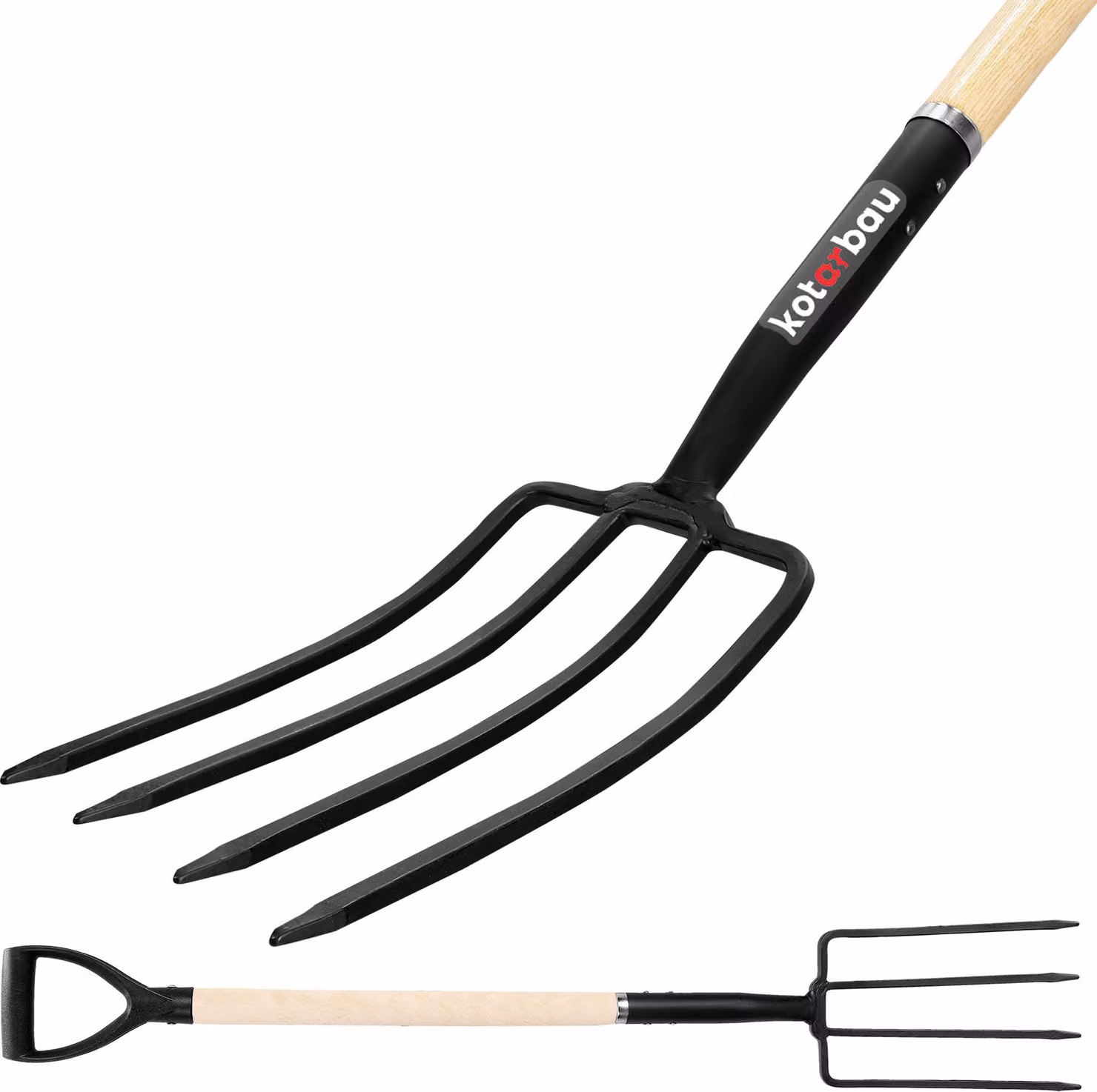 KOTARBAU® Forca per letame a 4 rebbi 115 cm con manico in metallo Piatto per giardino e agricoltura