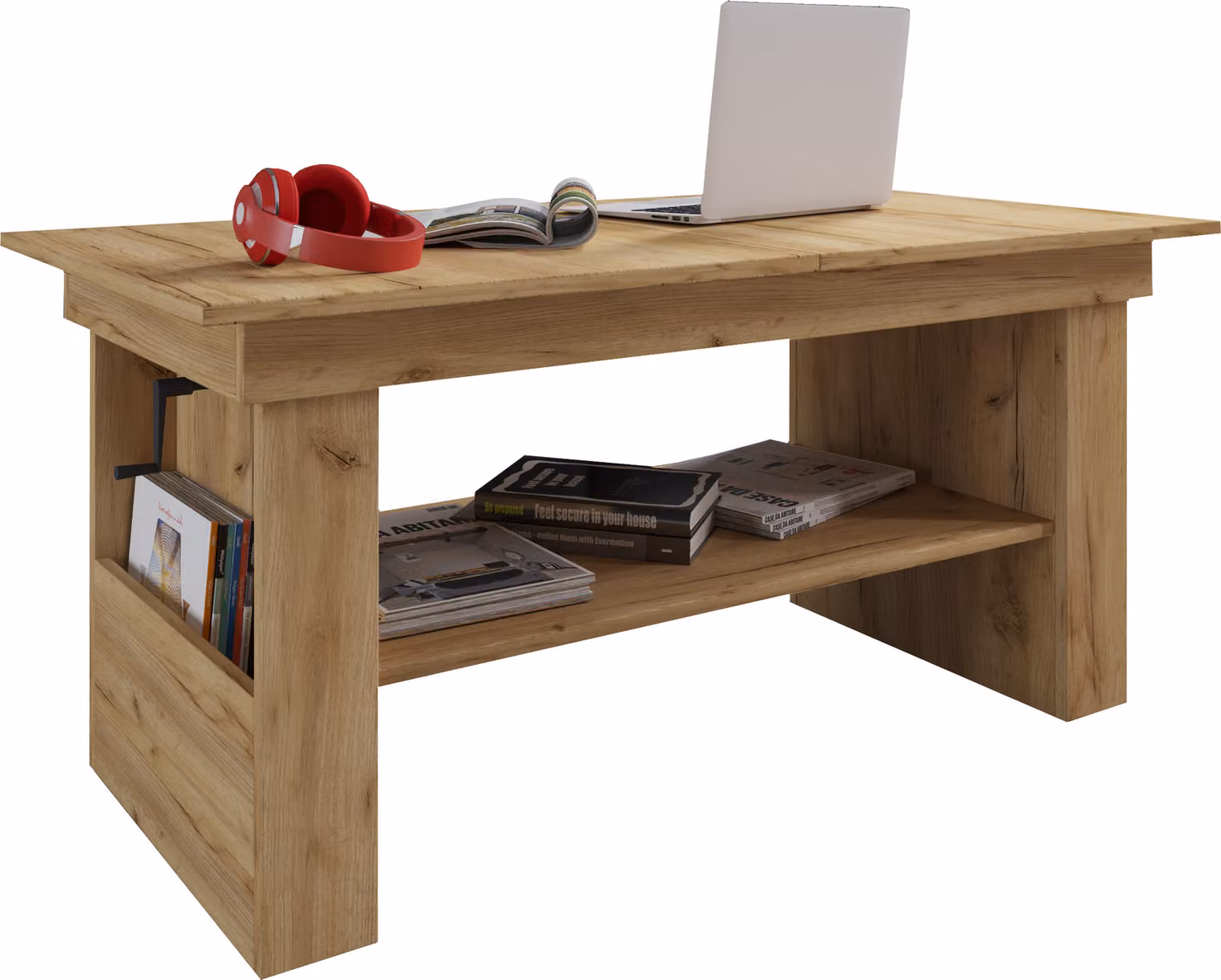 Tavolino in legno semplice | Dimensioni ca. H. 52 x W. 115 x D. 58 cm | Tavolo da soggiorno - Kobila allungabile ad altezza regolabile