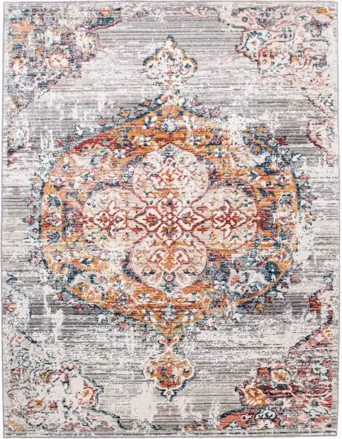 Tappeto Herbella stile orientale multicolore antracite L: 100 cm, P: 60 cm
