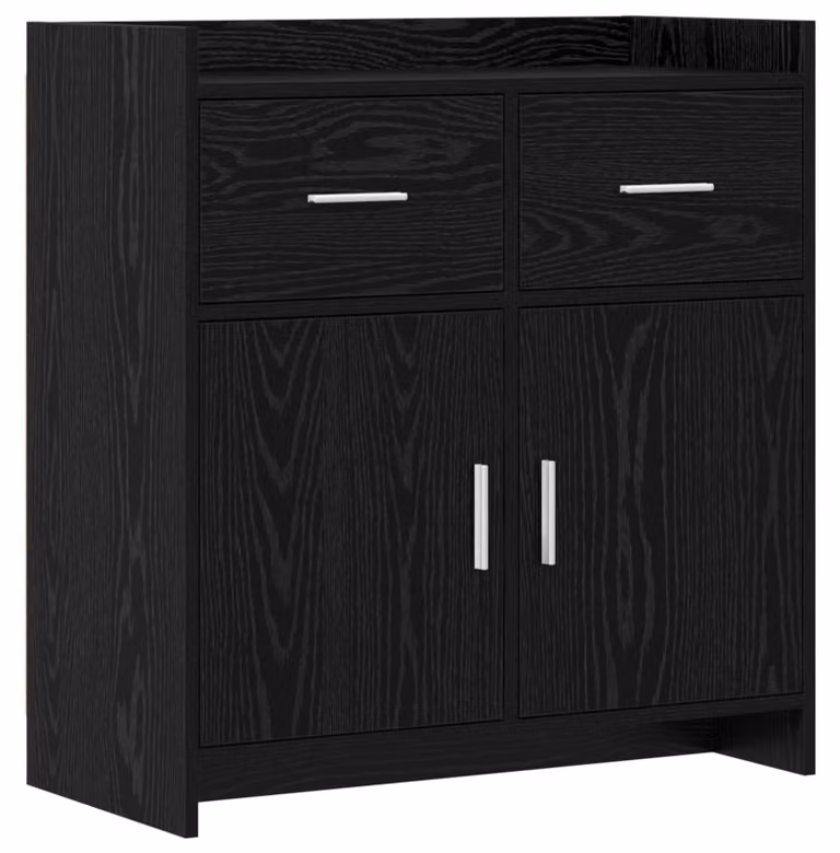 Mobile bar in legno effetto rovere nero, dimensioni 75 x 36 x 80 cm, realizzato in legno ingegnerizzato