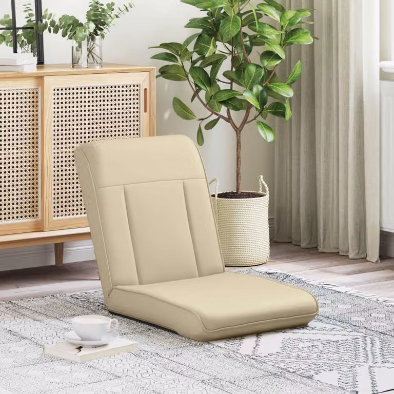 Sedia a pavimento regolabile vidaXL in similpelle beige