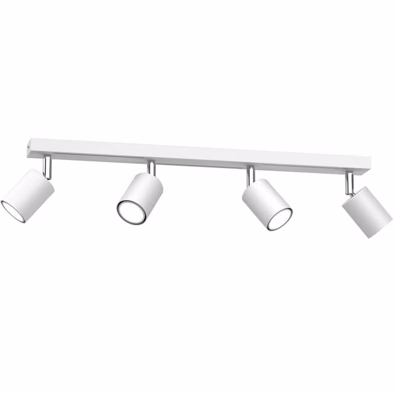 Lampada da soffitto Striper bianco opaco-cromata 4xGU10x8W in metallo, dimensioni: 14,5x60x5,5 cm, IP20, Luminex