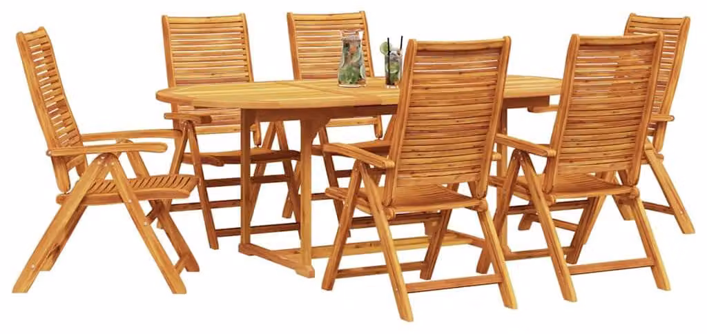 Set da Pranzo per Giardino 7 pcs Marrone