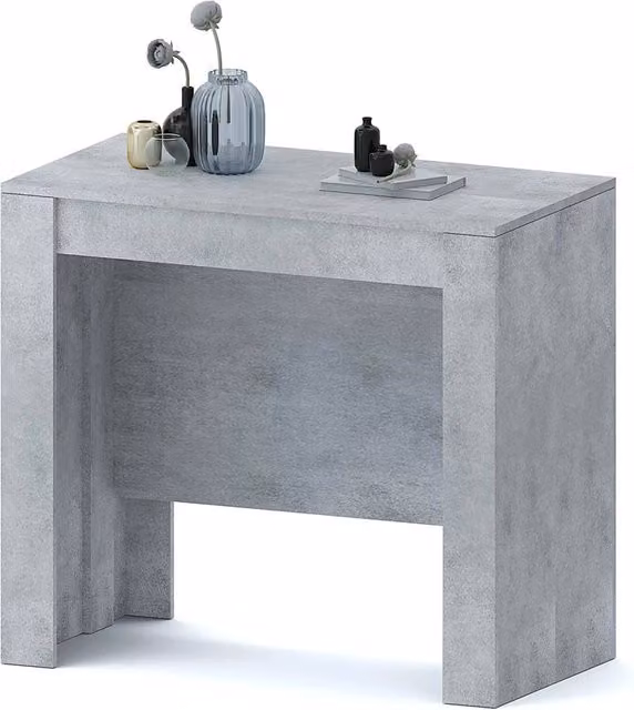 Tavolo Consolle Allungabile Oslo Plus Fino A 3 Metri, Tavolo 14 Posti Salvaspazio Multiposizione, Design Moderno Ed Elegante, Consolle Per Casa E Ufficio, 78 x 51 x 90 cm, Colore Grigio Cemento